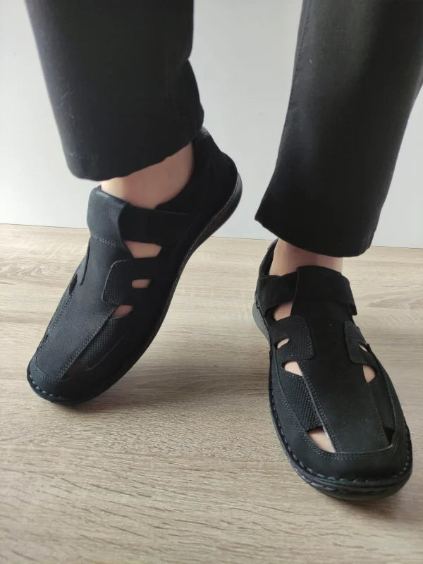 PANTOFI CASUAL PERFORATI BARBATI OTTER 9543 01-2 NEGRI NUBUCK