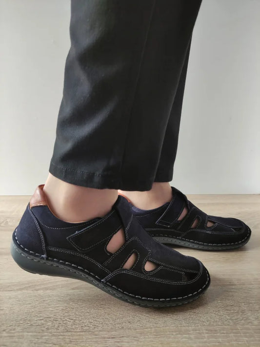 PANTOFI CASUAL PERFORATI BARBATI OTTER 9543 42-2 NAVY NUBUCK