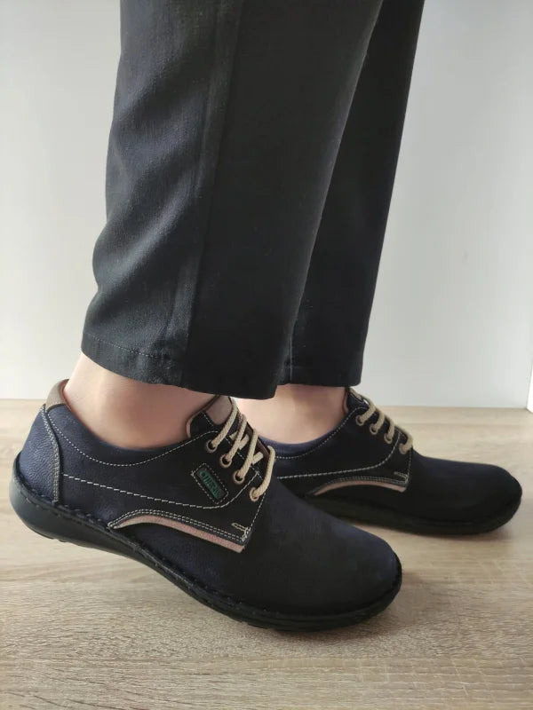 PANTOFI CASUAL PERFORATI BARBATI OTTER 9553 42-2 DARK NAVY - imagine 2