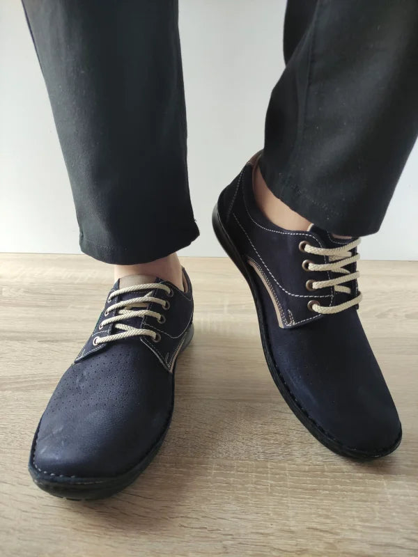 PANTOFI CASUAL PERFORATI BARBATI OTTER 9553 42-2 DARK NAVY - imagine 3