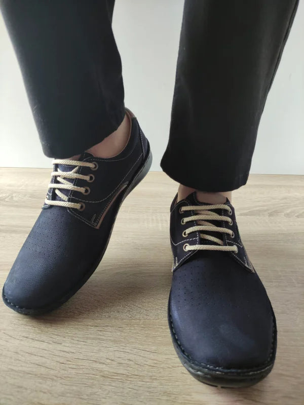 PANTOFI CASUAL PERFORATI BARBATI OTTER 9553 42-2 DARK NAVY - imagine 4