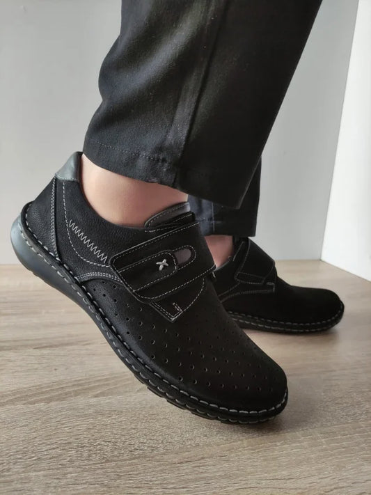 PANTOFI CASUAL PERFORATI BARBATI OTTER 9583 01-2 NEGRI NUBUCK