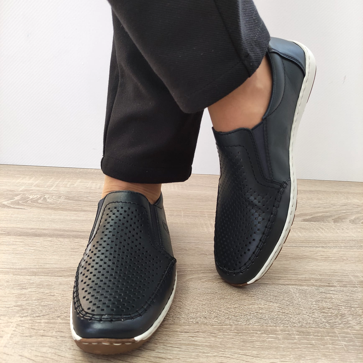 PANTOFI PERFORATI CASUAL BARBATI RIEKER 08868-15 BLEUMARIN - imagine 4