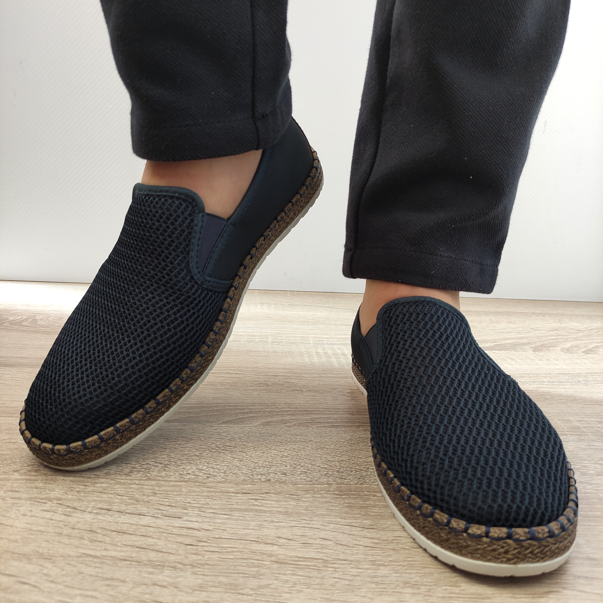 PANTOFI PERFORATI CASUAL BARBATI RIEKER B5265-14 BLEUMARIN - imagine 4