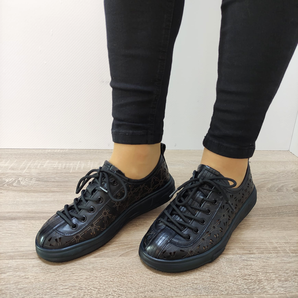 PANTOFI PERFORATI CASUAL DAMA FORMAZIONE 98088 NEGRI - imagine 5