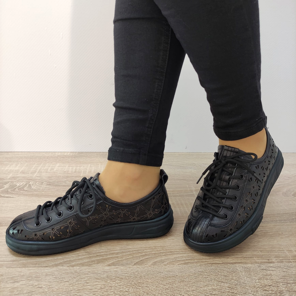 PANTOFI PERFORATI CASUAL DAMA FORMAZIONE 98088 NEGRI - imagine 4