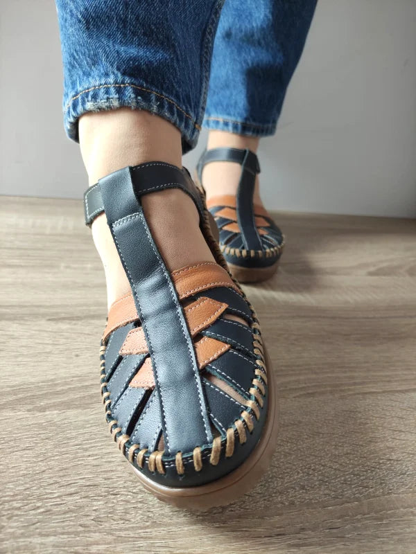 PANTOFI CASUAL PERFORATI DAMA PASS 60027C 42-N BLEUMARIN CU MARO - imagine 3