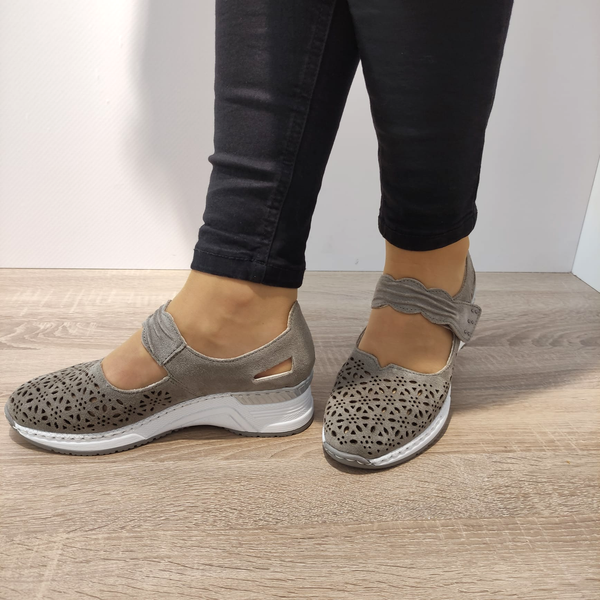 PANTOFI PERFORATI CASUAL DAMA RIEKER N4367-42 - imagine 3