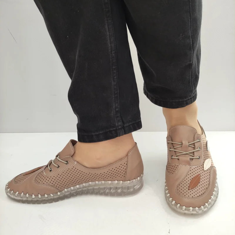PANTOFI PERFORATI DAMA BIO FLEX ST-622 GREJ - imagine 2
