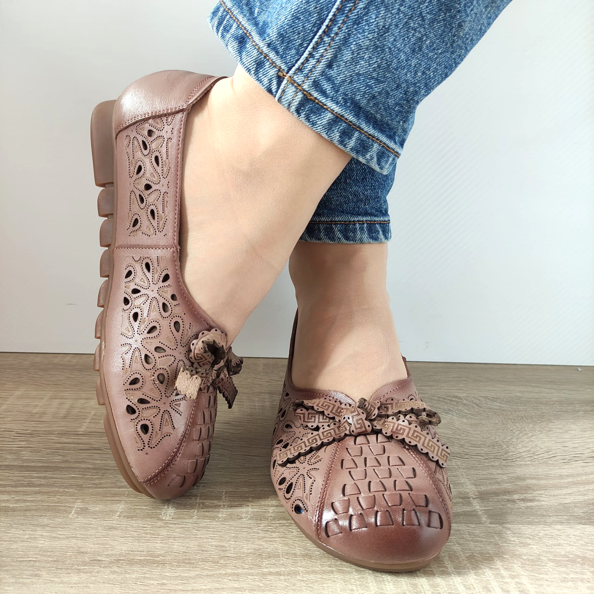 PANTOFI PERFORATI DAMA FORMAZIONE 106 APRICOT - imagine 4