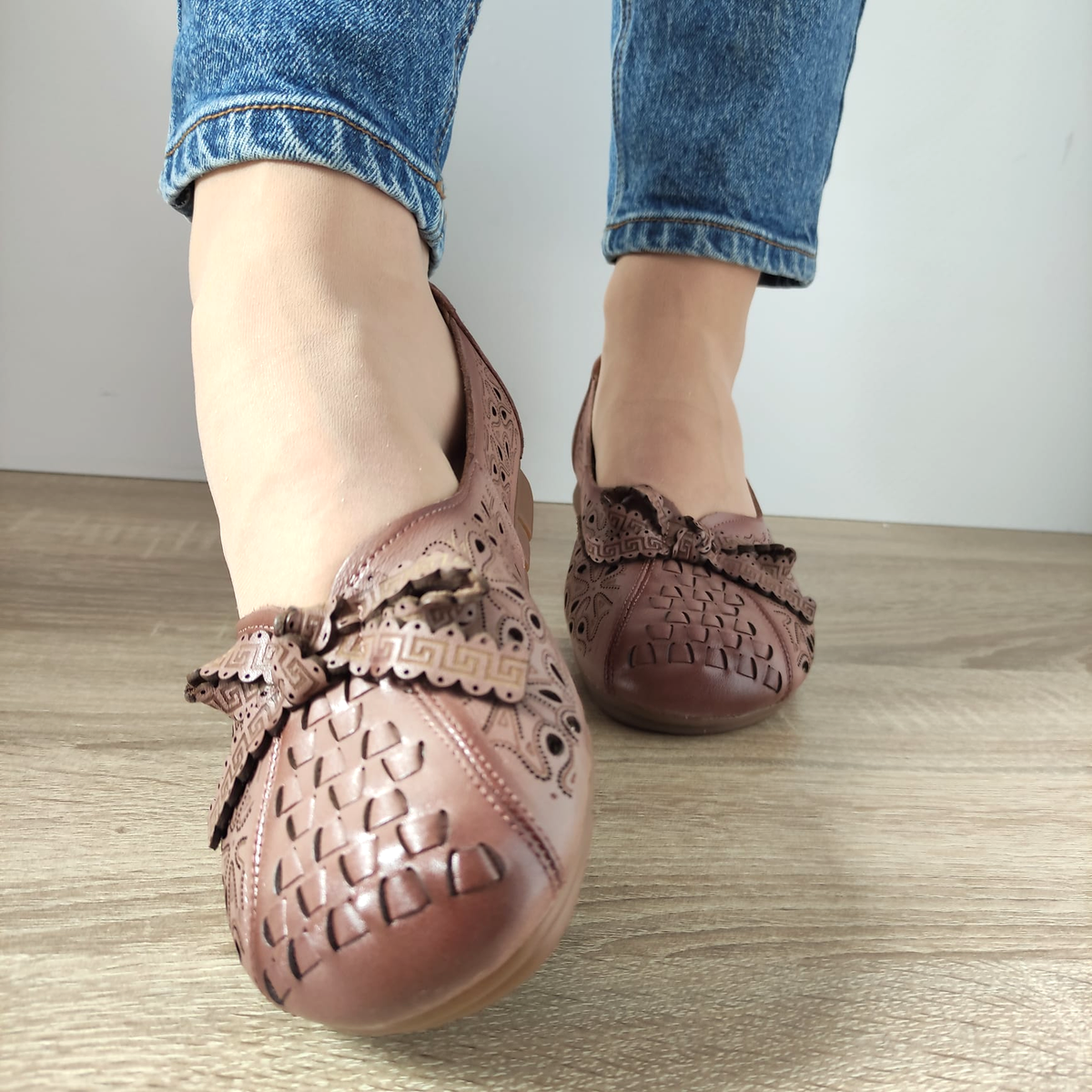 PANTOFI PERFORATI DAMA FORMAZIONE 106 APRICOT - imagine 5