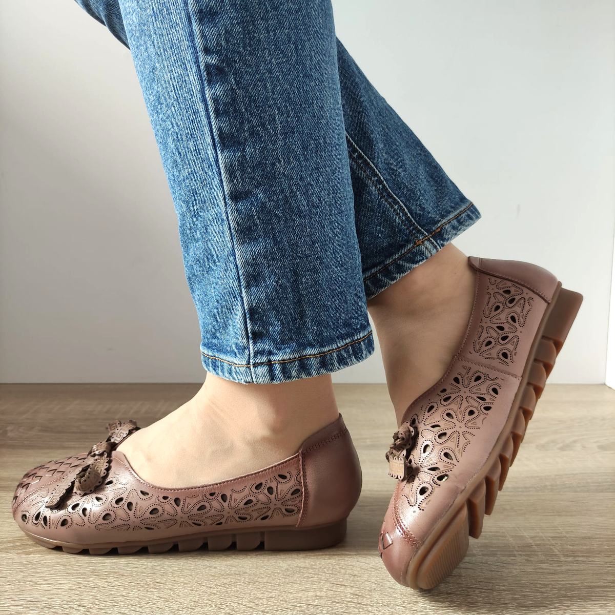 PANTOFI PERFORATI DAMA FORMAZIONE 106 APRICOT - imagine 2