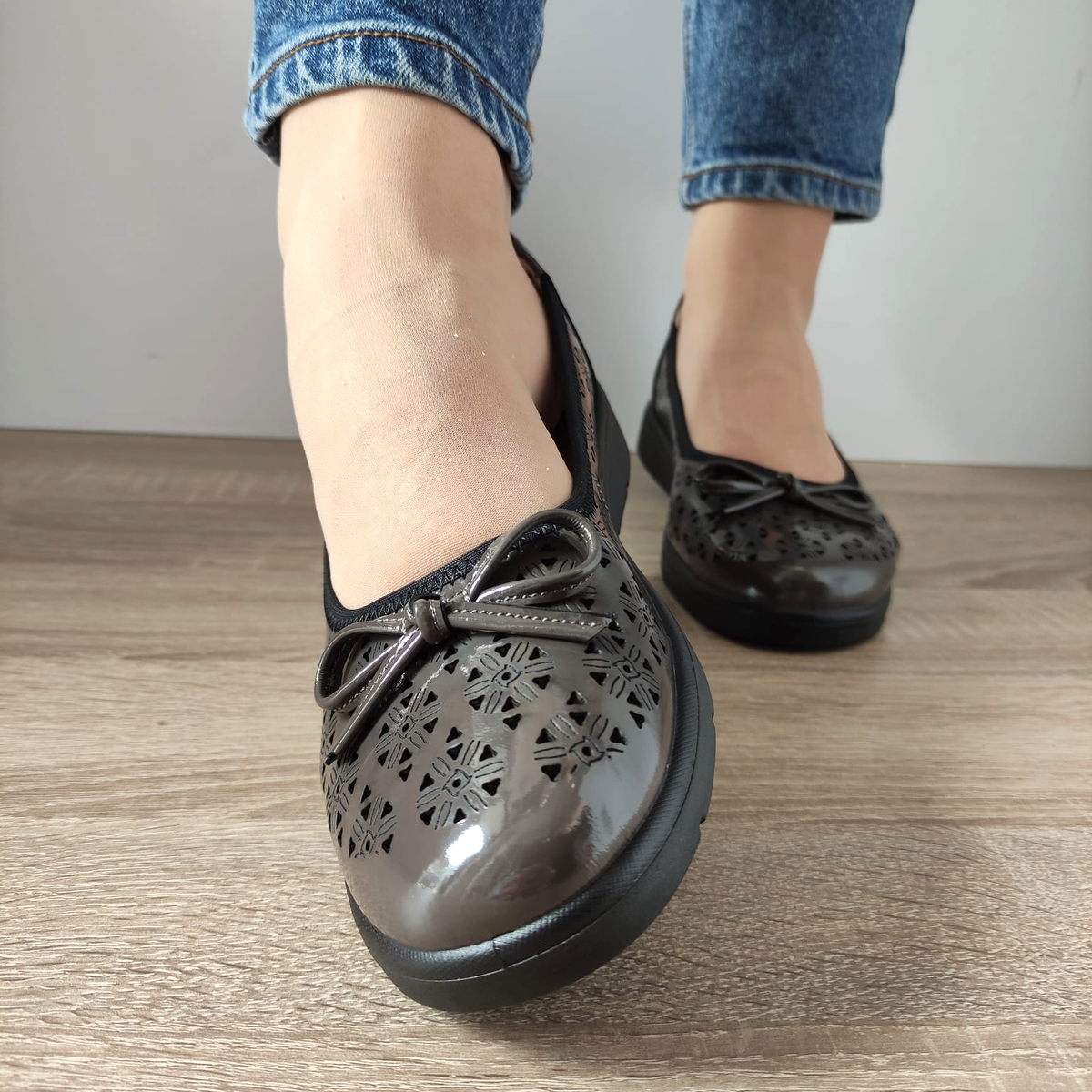 PANTOFI PERFORATI DAMA FORMAZIONE 33193 GREY - imagine 4