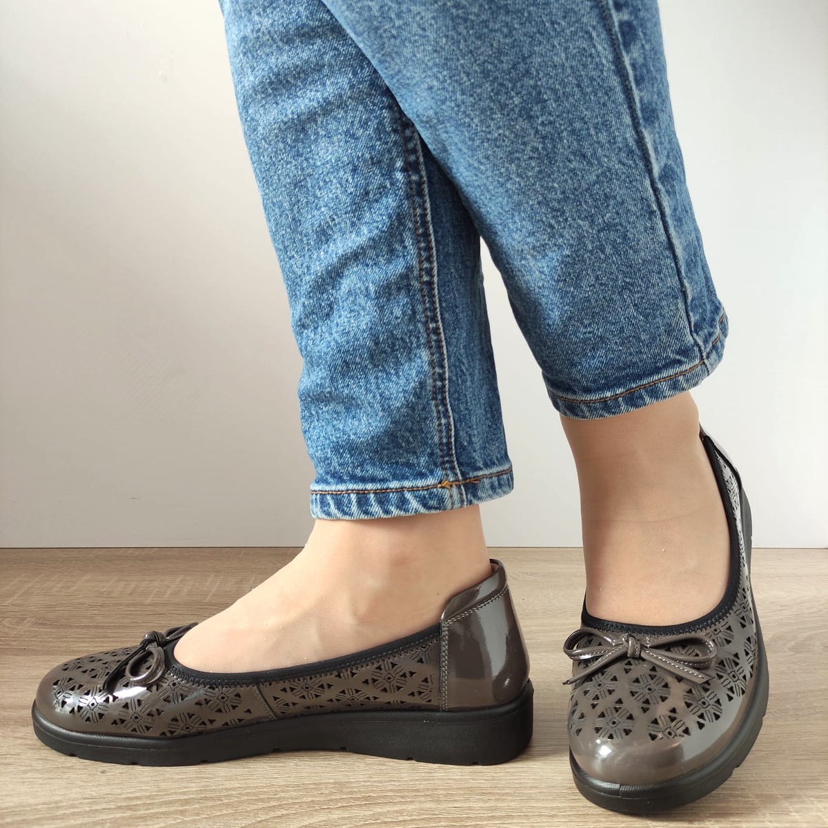 PANTOFI PERFORATI DAMA FORMAZIONE 33193 GREY - imagine 2