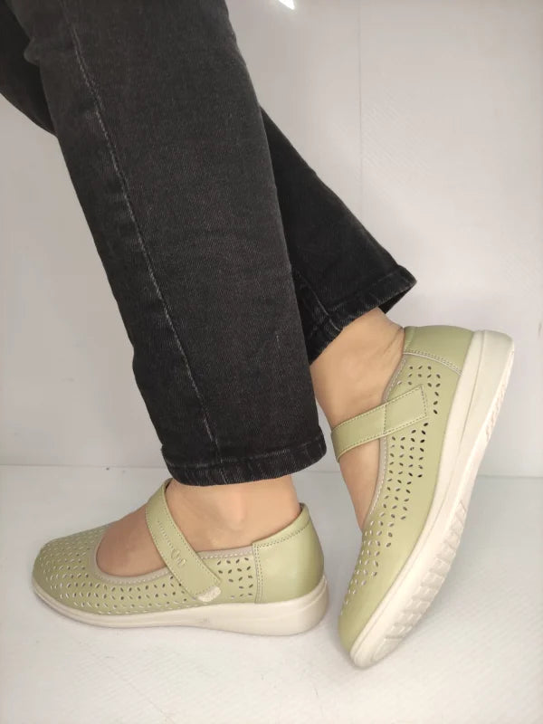 PANTOFI PERFORATI DAMA KARISMA 60020C B1-N OLIVE - imagine 3