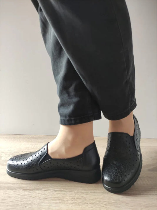 PANTOFI CASUAL PERFORATI DAMA PASS 460006A 01-N NEGRI