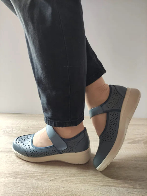 PANTOFI CASUAL PERFORATI DAMA PASS 860022B 51-N ALBASTRI DENIM - imagine 4