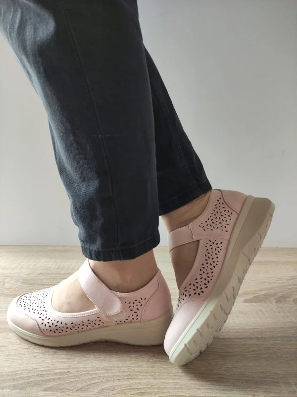 PANTOFI CASUAL PERFORATI DAMA PASS 860022C C5-N ROZ NUDE - imagine 3