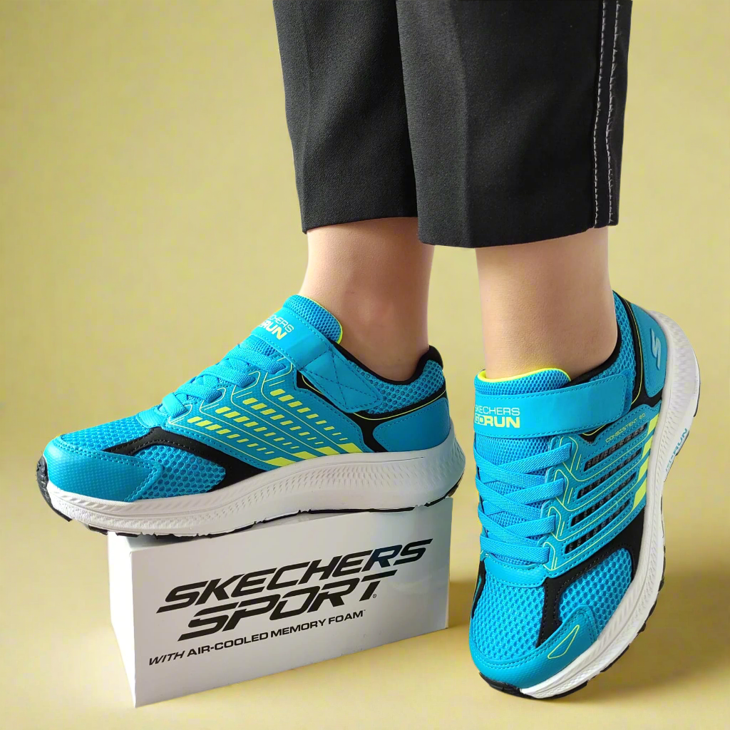 PANTOFI SPORT COPII / ADOLESCENTI SKECHERS 405043 TQBK TURCOAZ - imagine 3