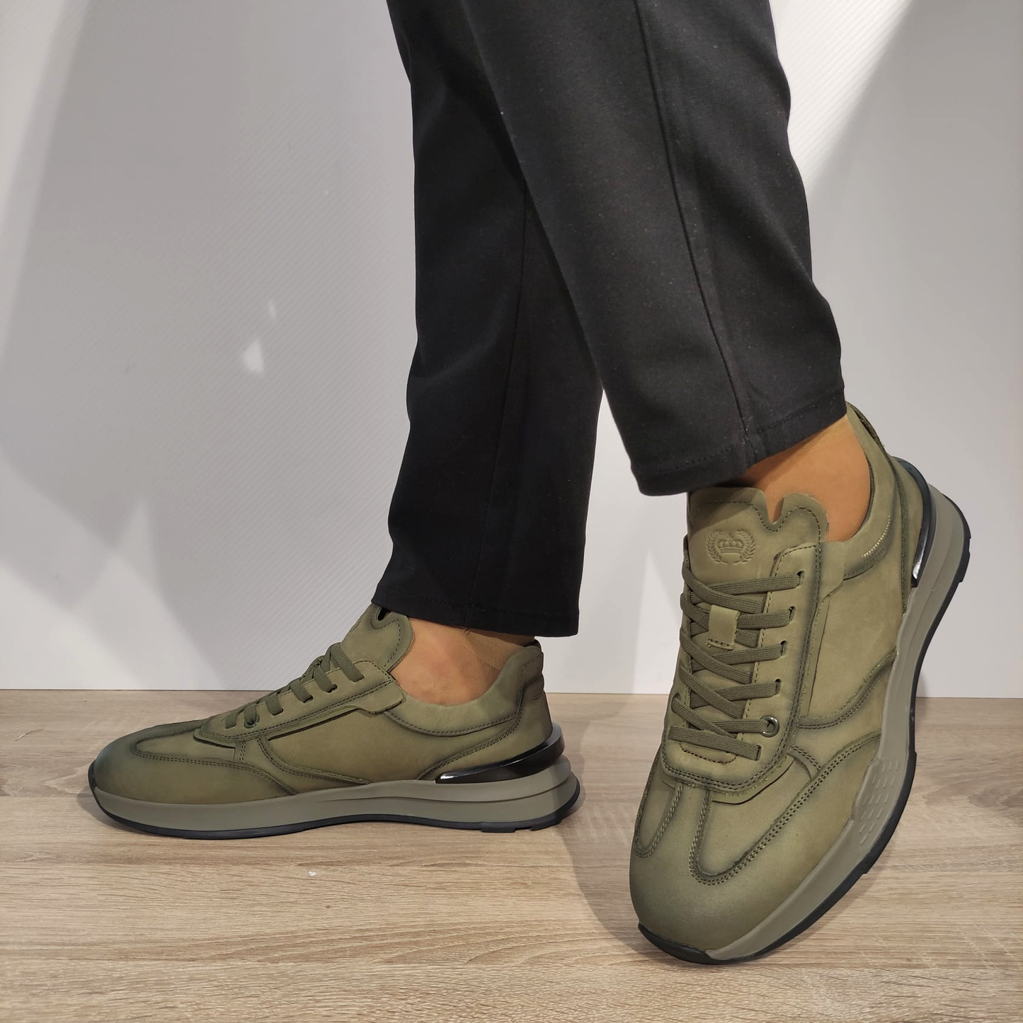 PANTOFI SPORT BARBATI FRANCO GERARDO 8606 OLIVE - imagine 2