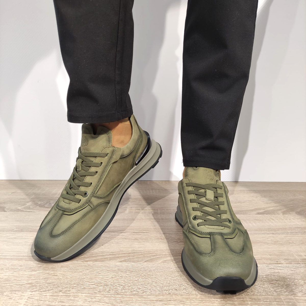 PANTOFI SPORT BARBATI FRANCO GERARDO 8606 OLIVE - imagine 3