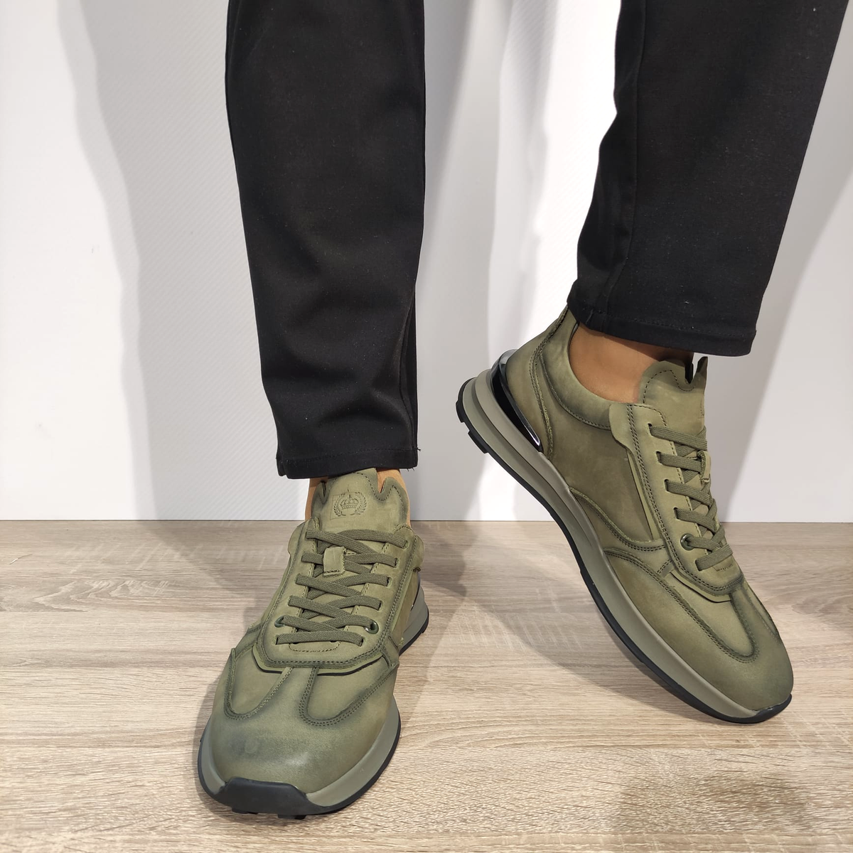 PANTOFI SPORT BARBATI FRANCO GERARDO 8606 OLIVE - imagine 4