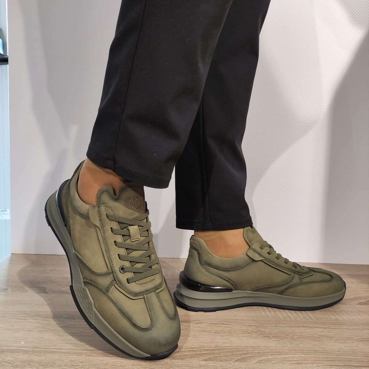 PANTOFI SPORT BARBATI FRANCO GERARDO 8606 OLIVE - imagine 5