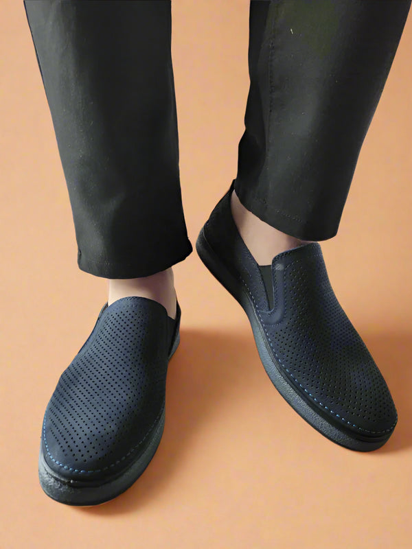 PANTOFI CASUAL PERFORATI BARBATI GORETTI B69-320 BLEUMARIN - imagine 4