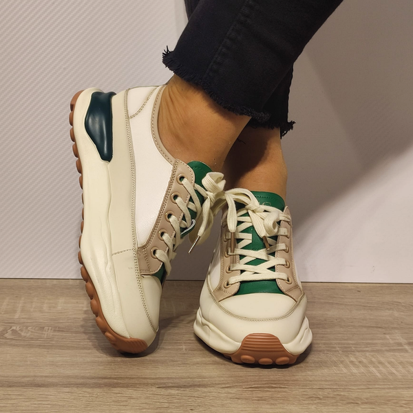 PANTOFI SPORT DAMA FRANCO GERARDO 18001-3 ALBI CU VERDE - imagine 4