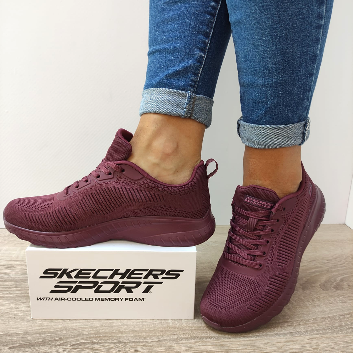 PANTOFI SPORT DAMA SKECHERS 117209 PLUM - imagine 2
