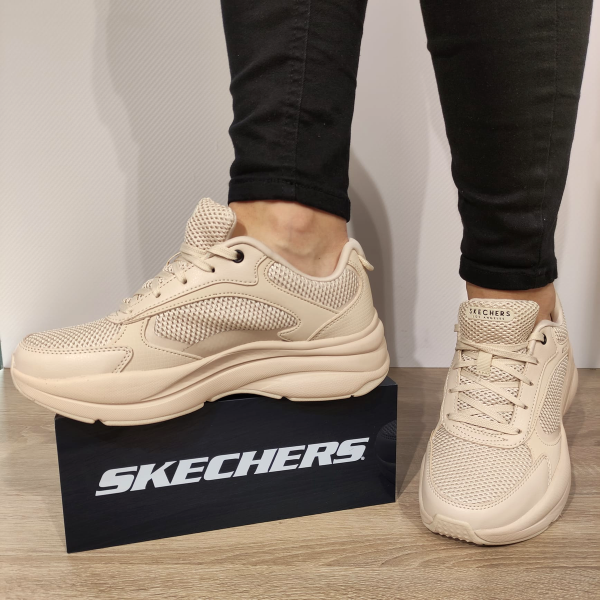PANTOFI SPORT DAMA SKECHERS 177402 SAND BEJ - imagine 3