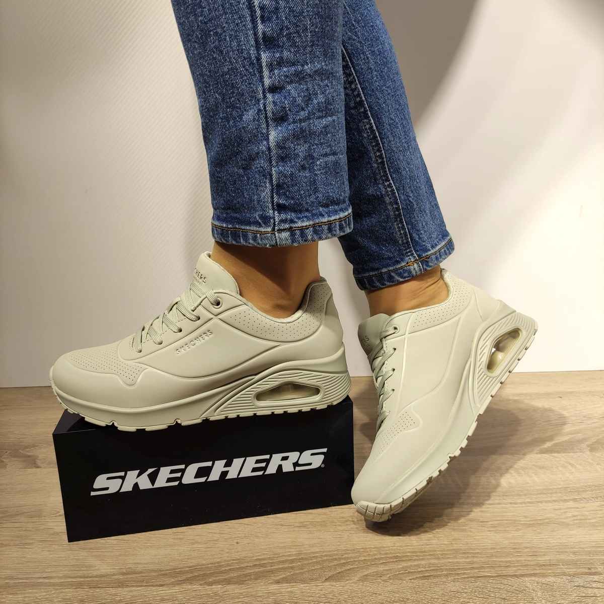 PANTOFI SPORT DAMA SKECHERS 73690 OFF WHITE - imagine 2