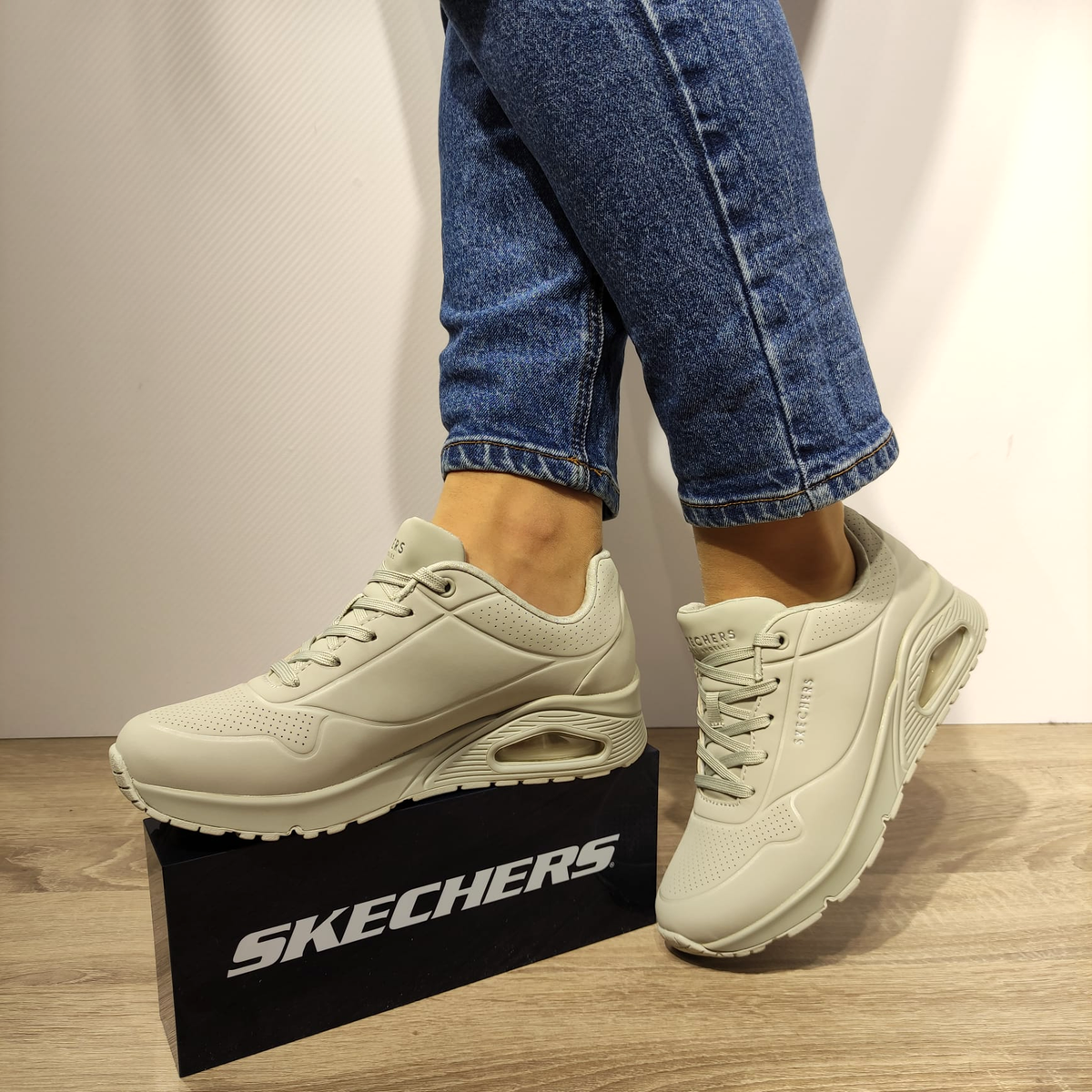 PANTOFI SPORT DAMA SKECHERS 73690 OFF WHITE - imagine 3