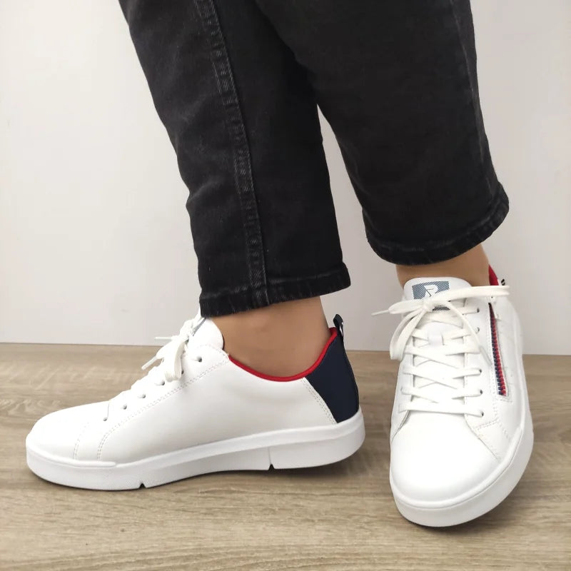 PANTOFI SPORT RIEKER 41906-80 ALBI CU ROSU SI BLEUMARIN