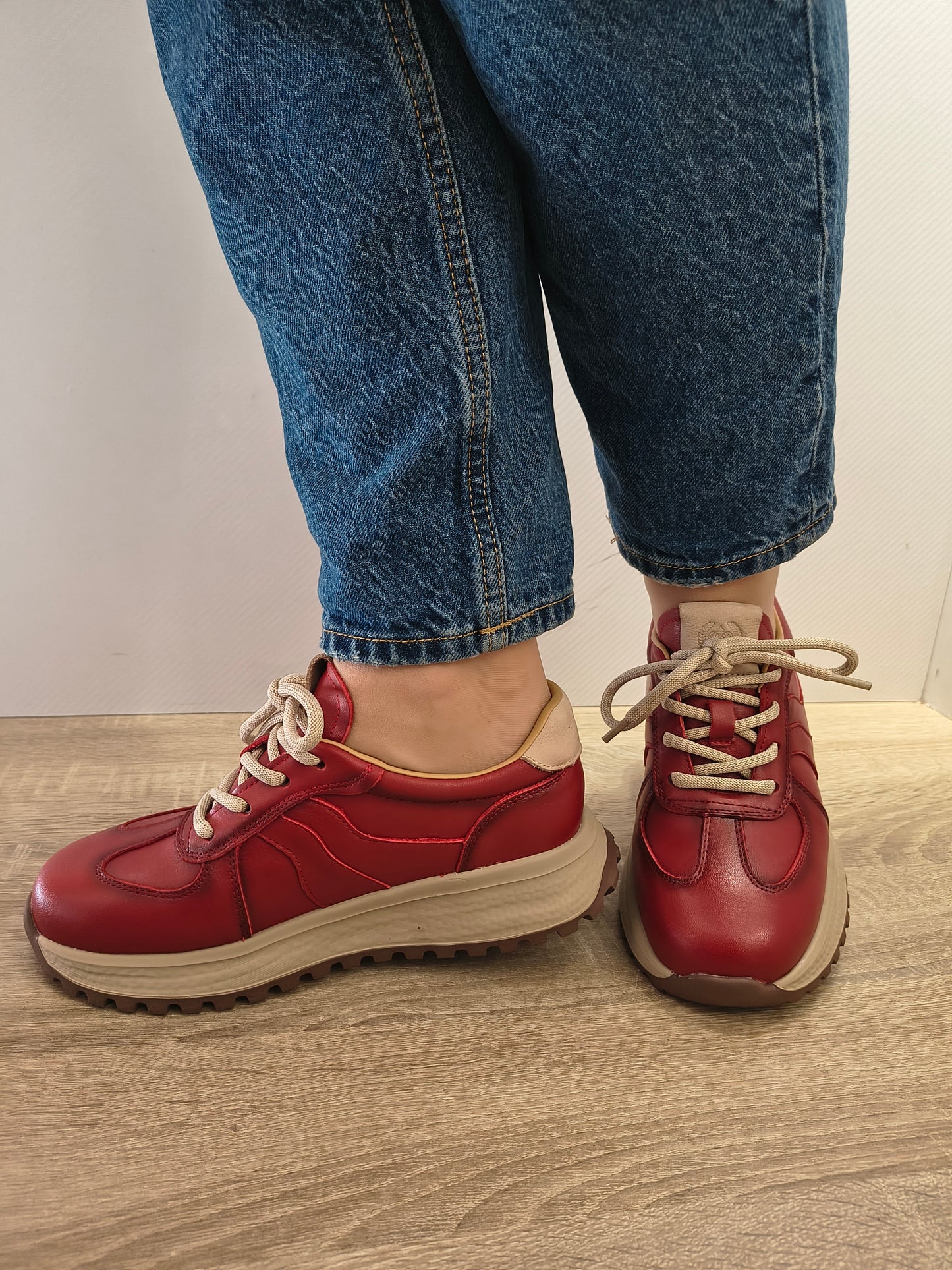 PANTOFI CASUAL DAMA FRANCO GERARDO 88253 ROSII - imagine 2