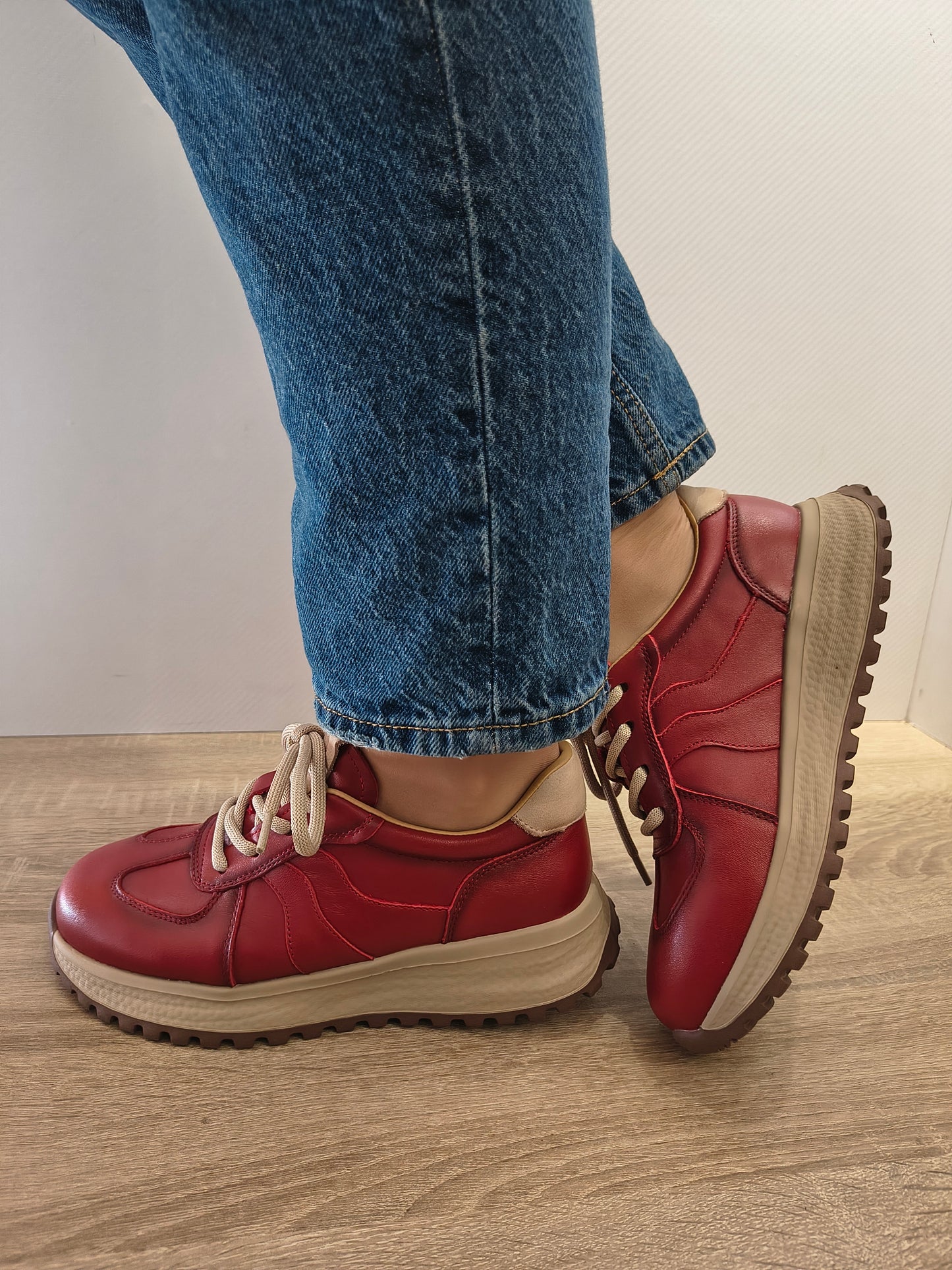 PANTOFI CASUAL DAMA FRANCO GERARDO 88253 ROSII - imagine 3
