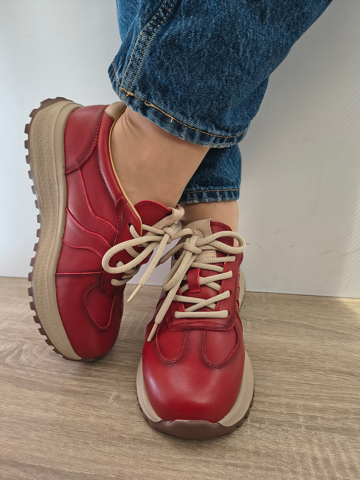 PANTOFI CASUAL DAMA FRANCO GERARDO 88253 ROSII - imagine 5