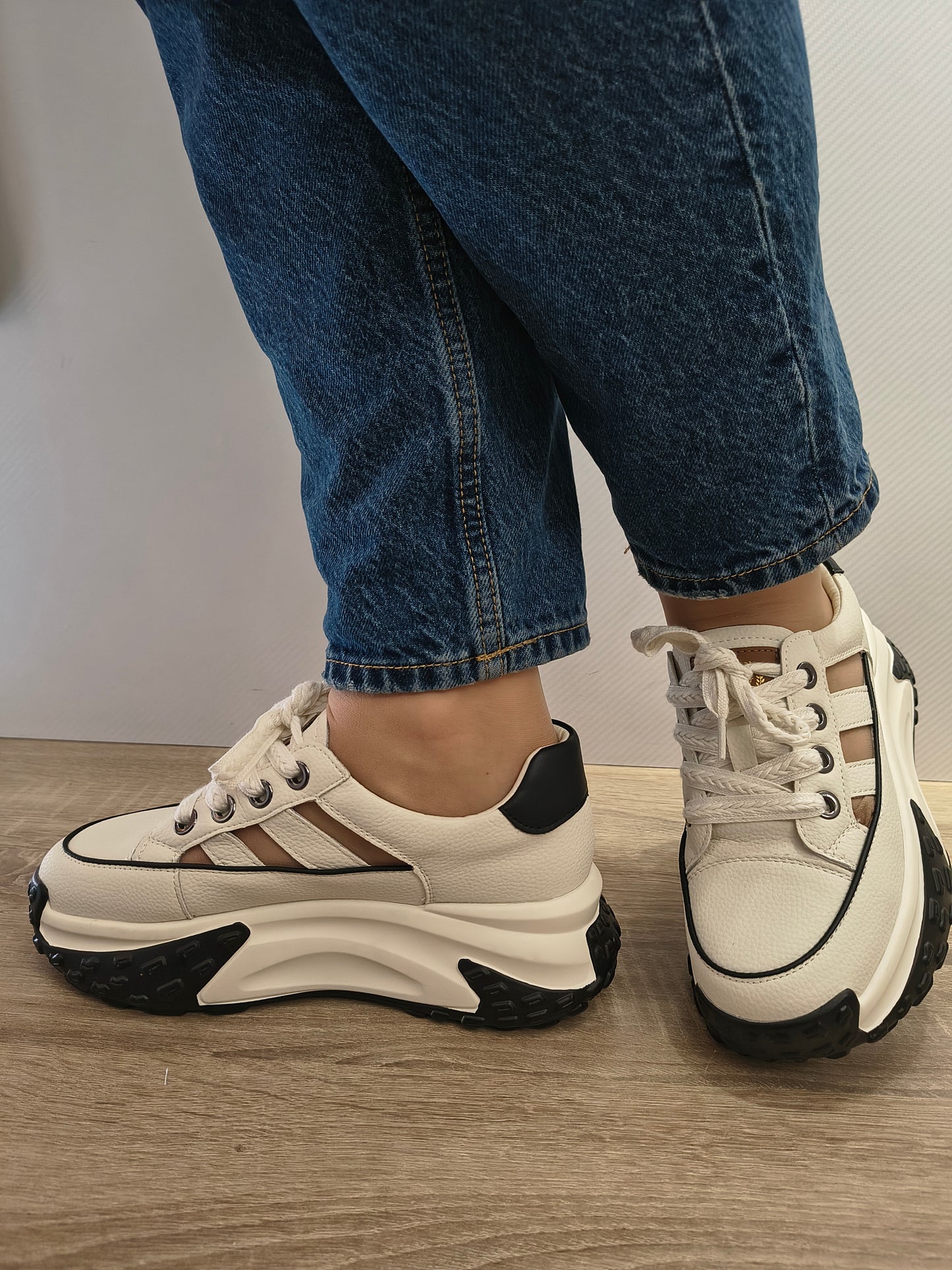 PANTOFI CASUAL DAMA FRANCO GERARDO 9071-1 WHITE SPRE CREM - imagine 2