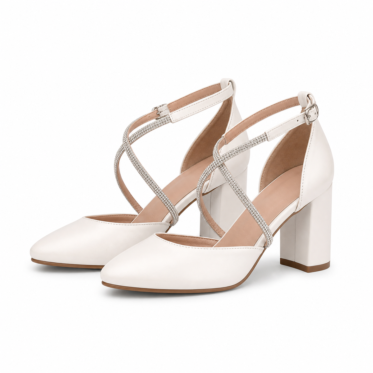 PANTOFI ELEGANTI DAMA PERLLA 3671-1 ALBI PERLAT - imagine 2