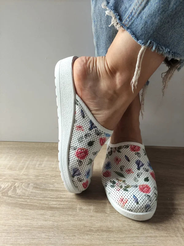 SABOTI MEDICALI DAMA ECO BIO C6221049E2 ALBI + FLORAL - imagine 4