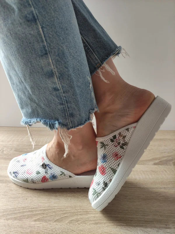 SABOTI MEDICALI DAMA ECO BIO C6221049E2 ALBI + FLORAL - imagine 3