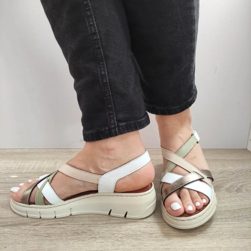 SANDALE CASUAL DAMA BIO FLEX FR-402 ALBE + COMB - imagine 2