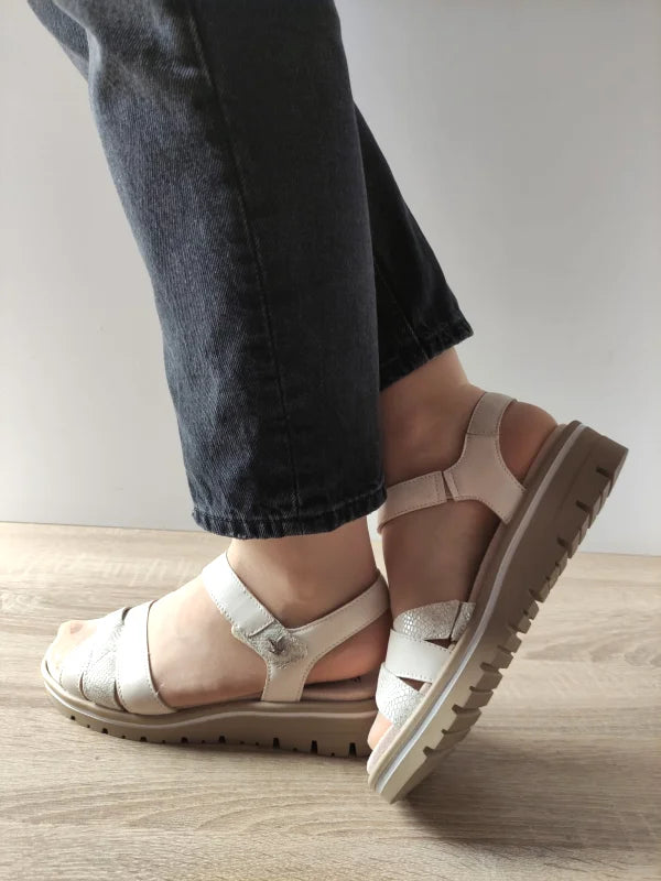 SANDALE CASUAL DAMA CAPRICE 28713-44 BEJ DESCHIS + COMB - imagine 3