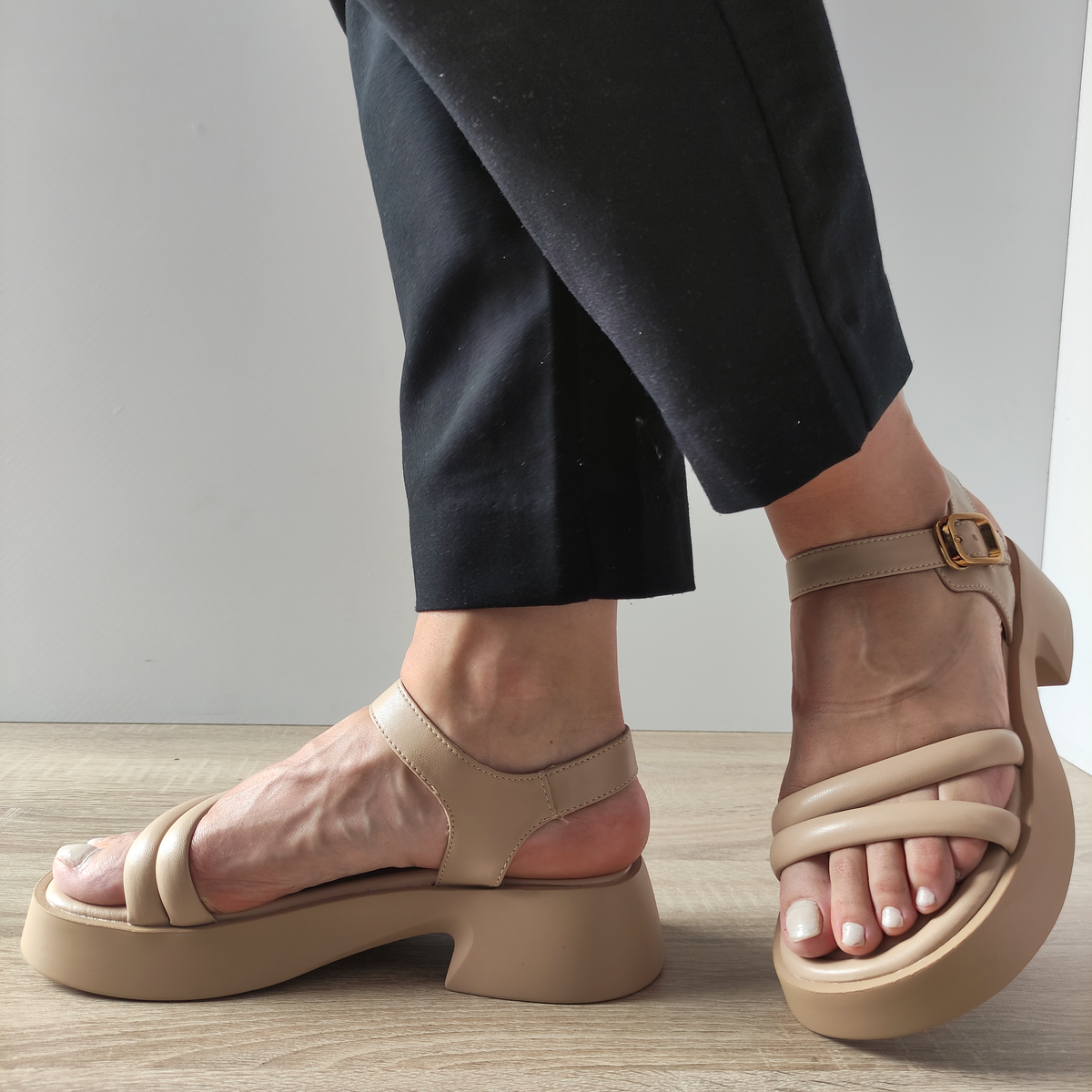 SANDALE CASUAL DAMA FORMAZIONE 2205-2 BEJ - imagine 6