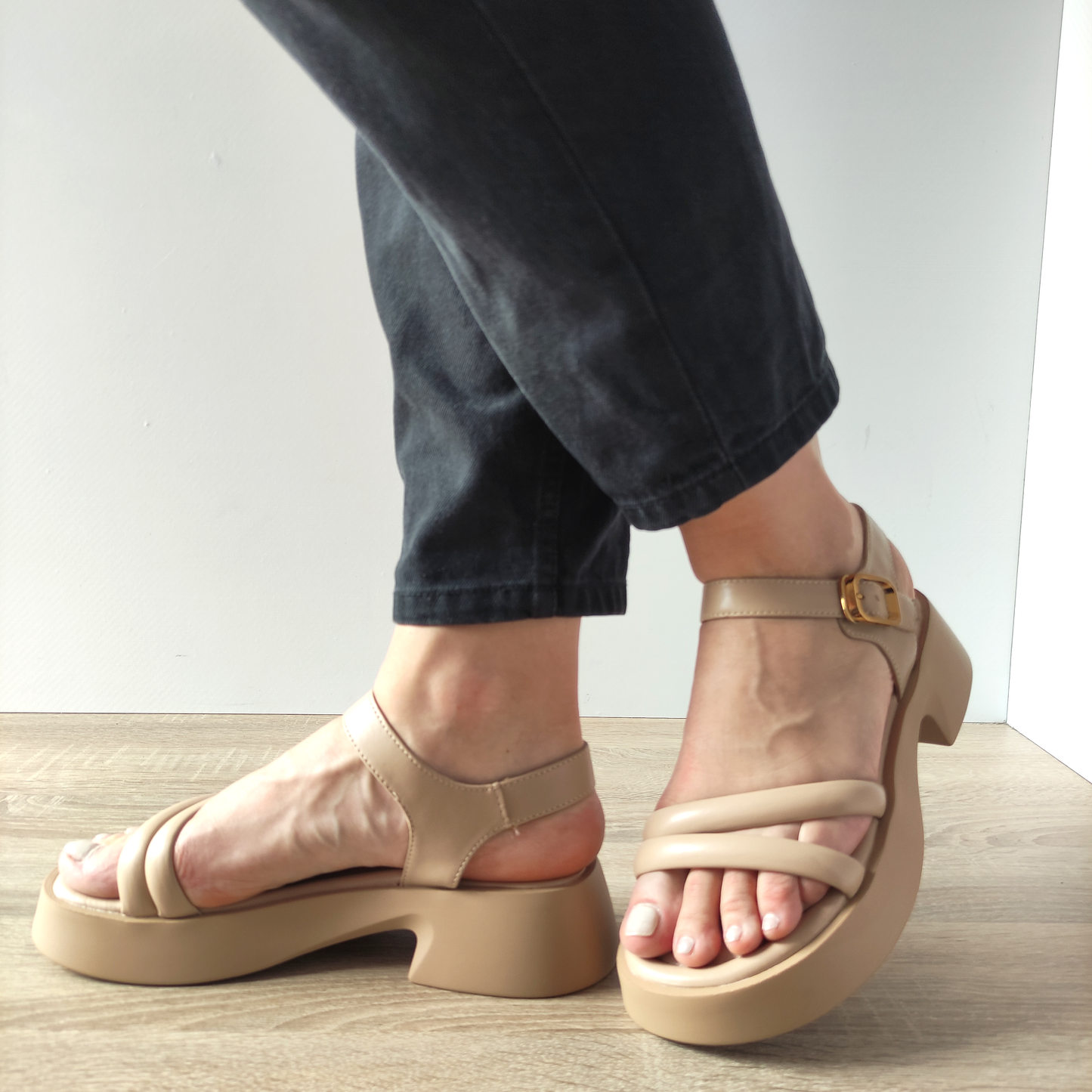 SANDALE CASUAL DAMA FORMAZIONE 2205-2 BEJ - imagine 2