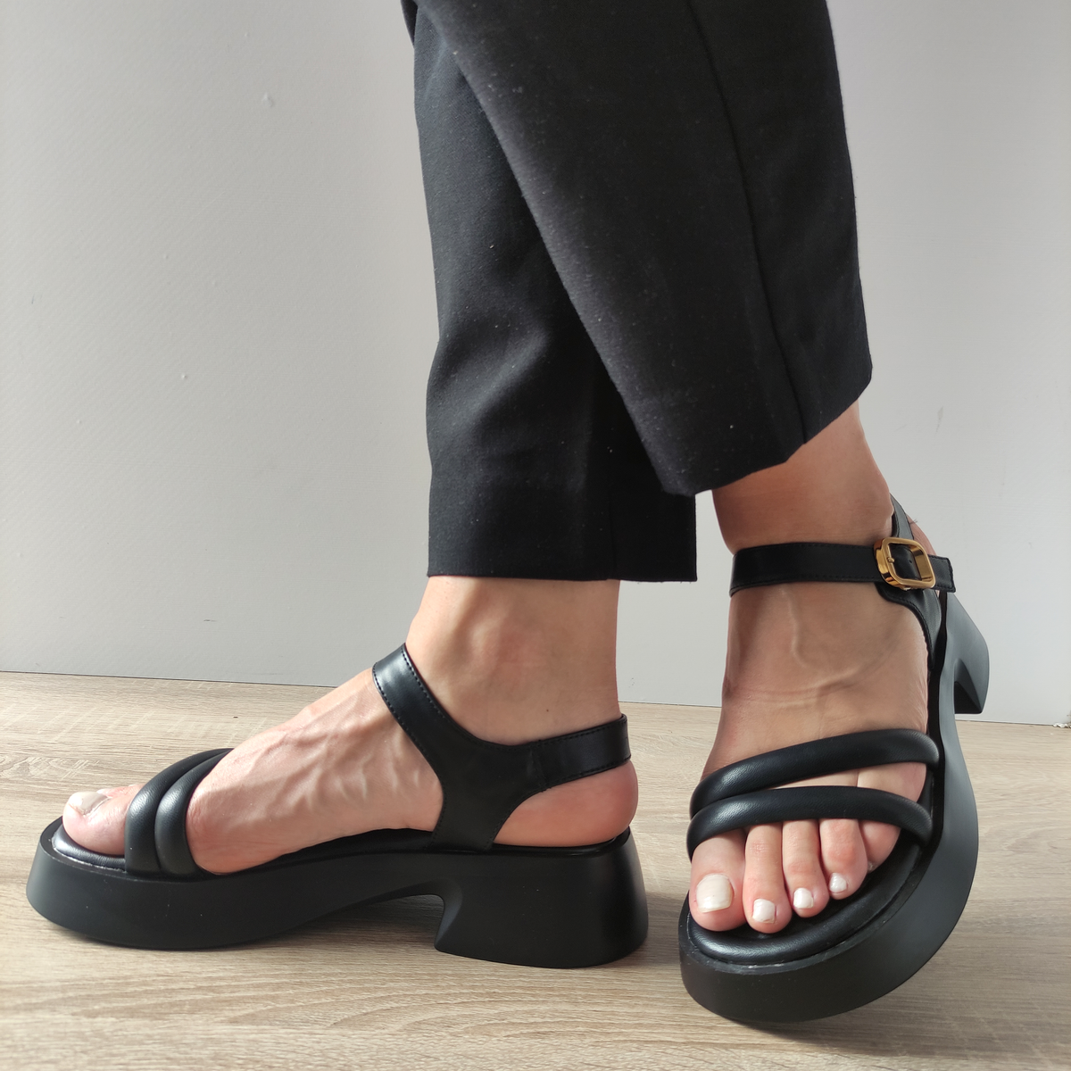 SANDALE CASUAL DAMA FORMAZIONE 2205-2 NEGRE - imagine 2