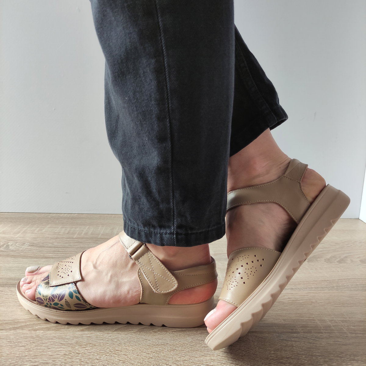 SANDALE CASUAL DAMA FORMAZIONE 27-10 APRICOT - imagine 3