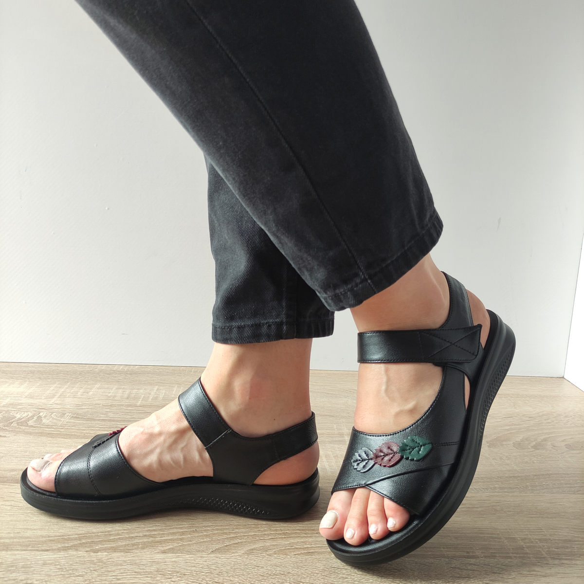 SANDALE CASUAL DAMA FORMAZIONE 3602Q06 NEGRE - imagine 2