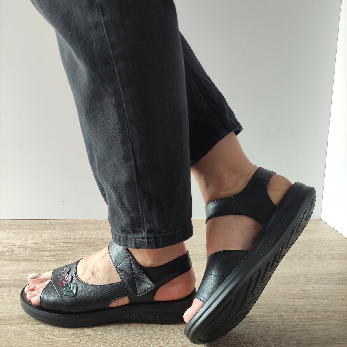 SANDALE CASUAL DAMA FORMAZIONE 3602Q06 NEGRE - imagine 3
