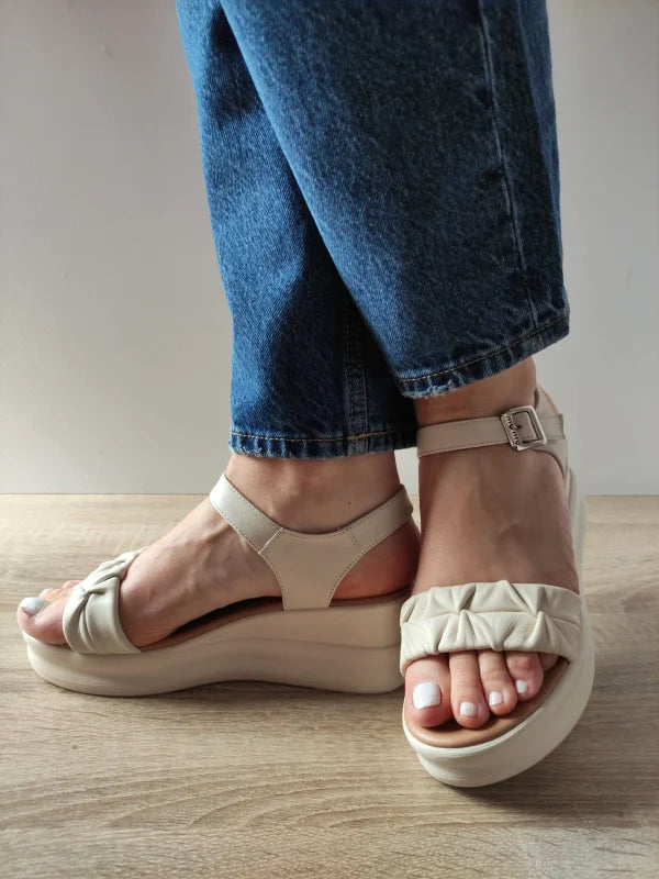 SANDALE CASUAL DAMA FORMAZIONE 49008 CREM - imagine 2